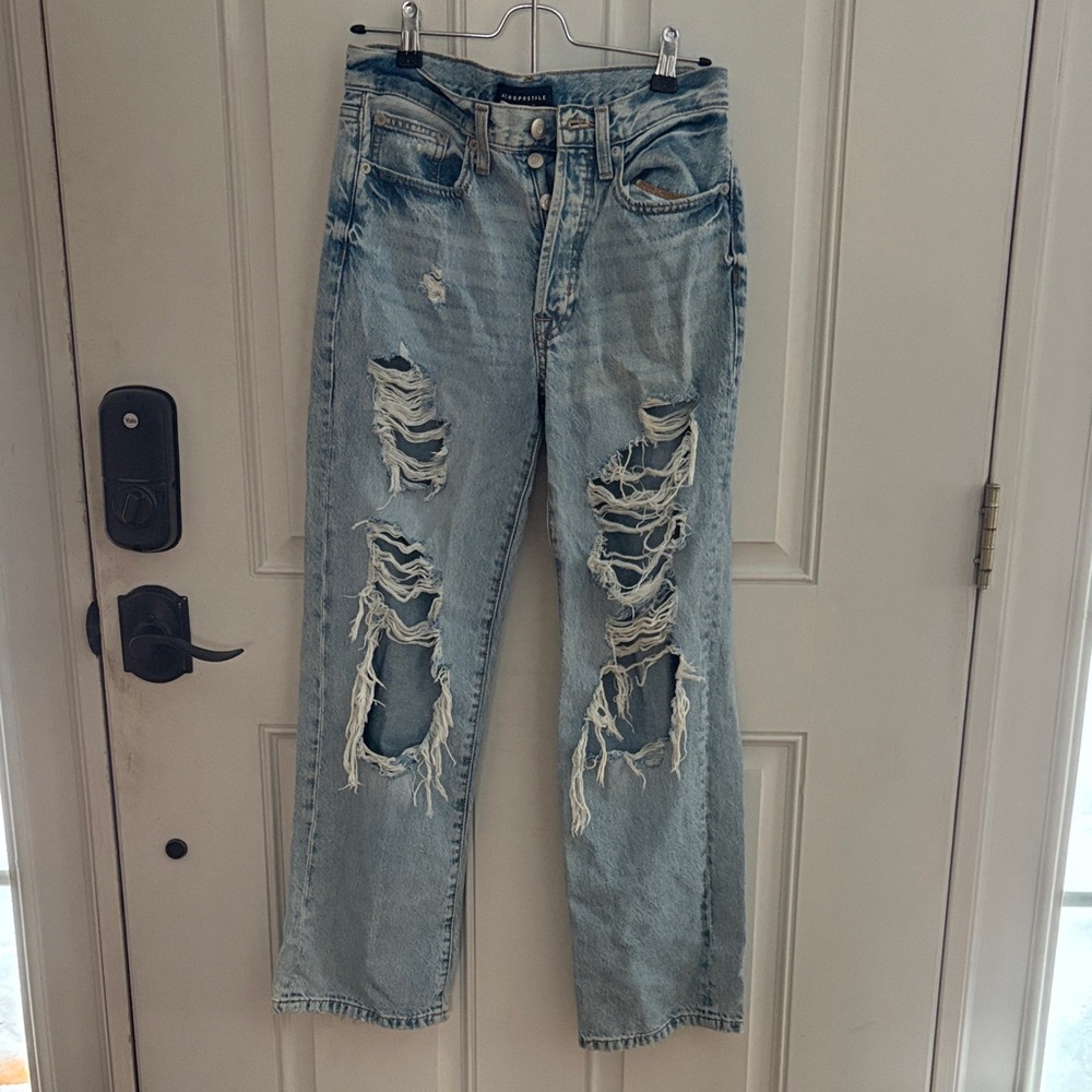 Aeropostale Light Blue Distressed Jeans